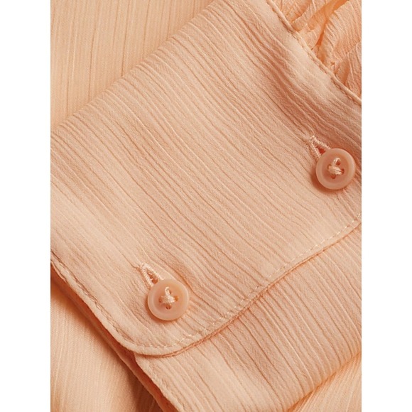 Express Dolman Long Sleeve Sheer Button Down Top Women's Size Medium Peach NWT - Picture 11 of 11